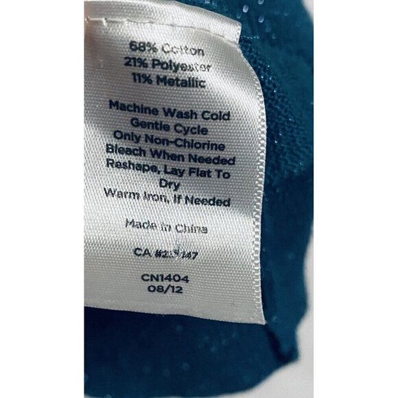 Talbots Cardigan Sweater Womens 2X Blue Glitter Sparkly Jeweled Buttons Holiday - Picture 5 of 6